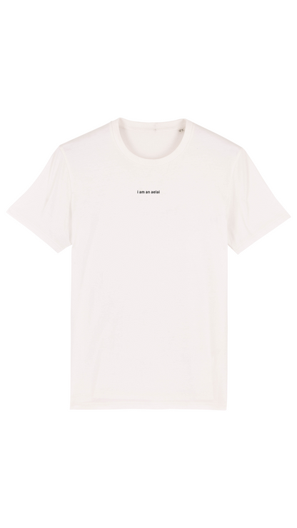 i am an aelai – T-Shirt in Off-White mit normaler Passform