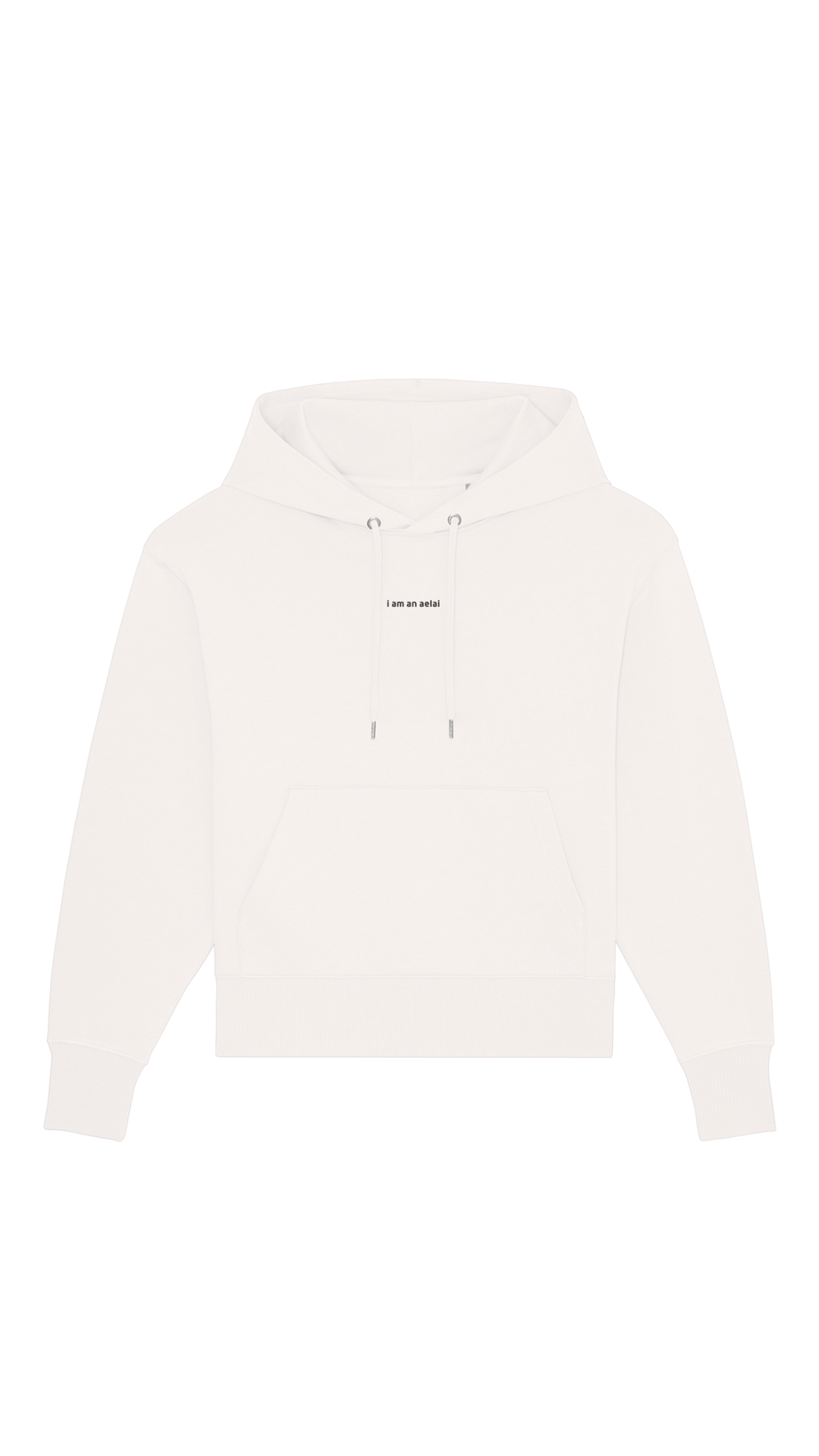 i am an aelai – Hoodie in Off-White mit relaxter Passform