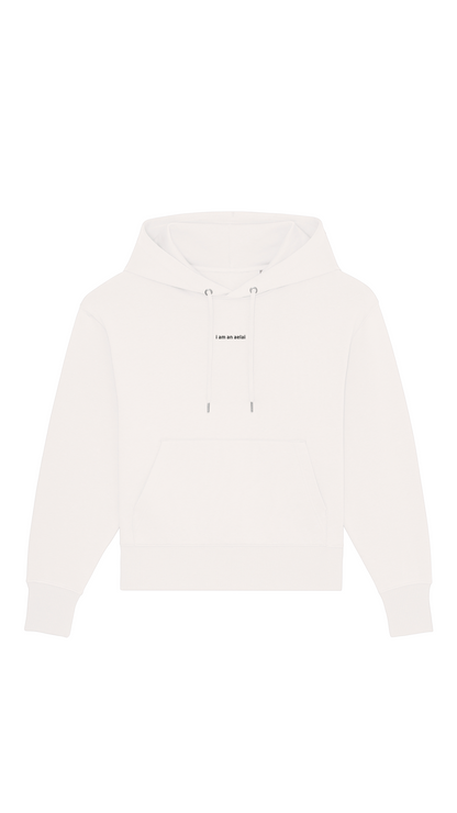 i am an aelai – Hoodie in Off-White mit relaxter Passform