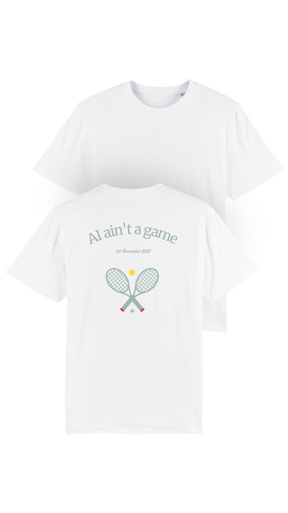 AI ain’t a game – White Regular Fit T-Shirt