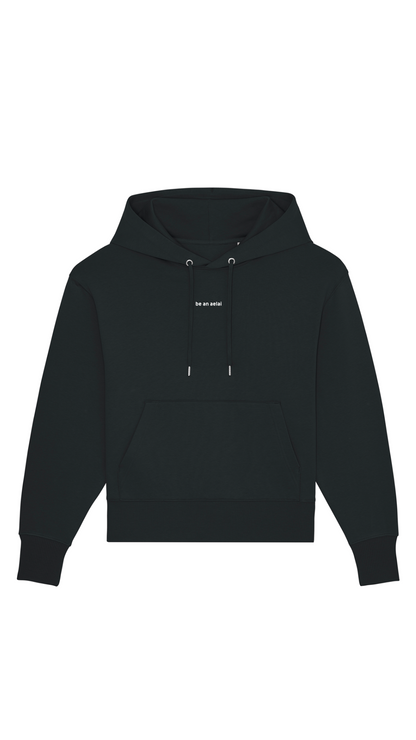 be an aelai – Schwarzer Hoodie mit relaxter Passform