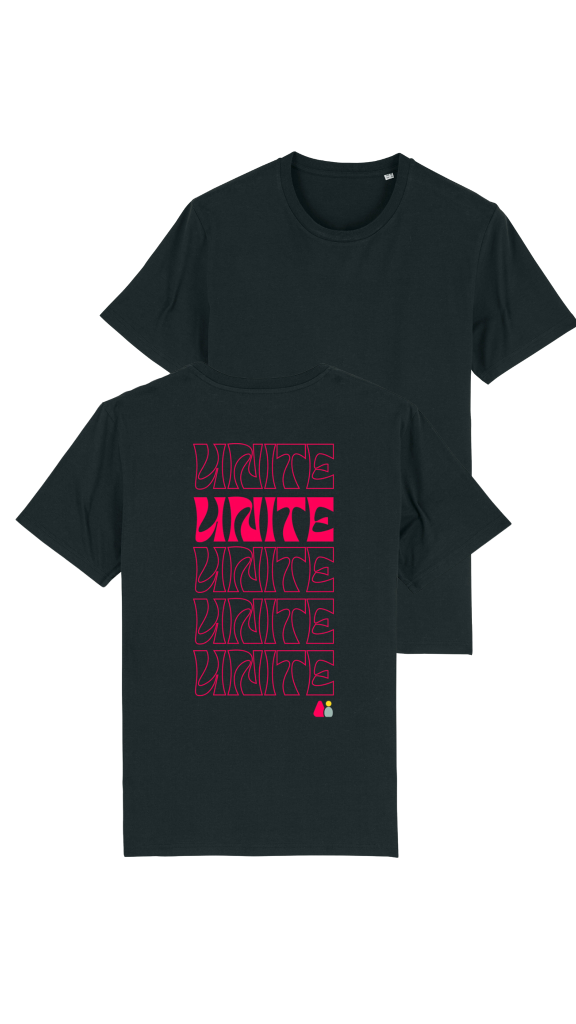 UNITE – Schwarzes T-Shirt mit normaler Passform